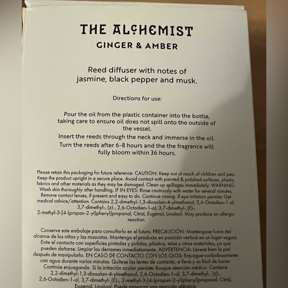 The Alchemist Ginger & Amber Reed Diffuser - Picture 6 of 6